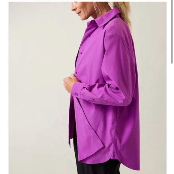 NWT Athleta oversized poplin top - Picture 3 of 7